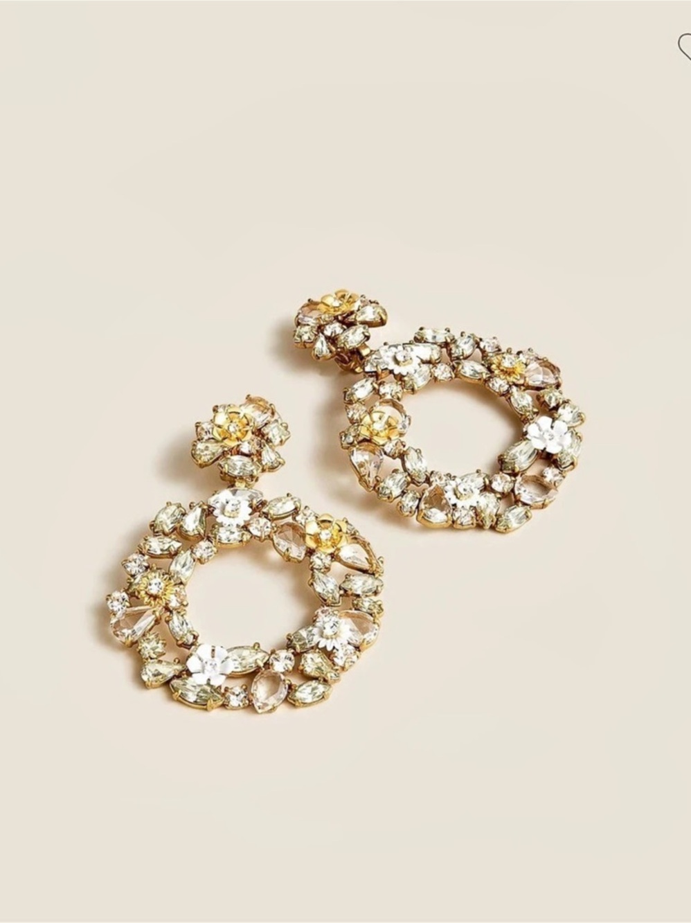 J.Crew Colorful Floral Hoop Earrings Gold & Silver